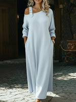 Casual Single Shoulder Strap Linen-cotton Dress