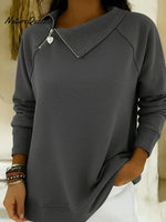 Casual Retro-style Collared Zip-up Sweatshirt