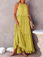 Women's Flowy Long Ruffled Dress