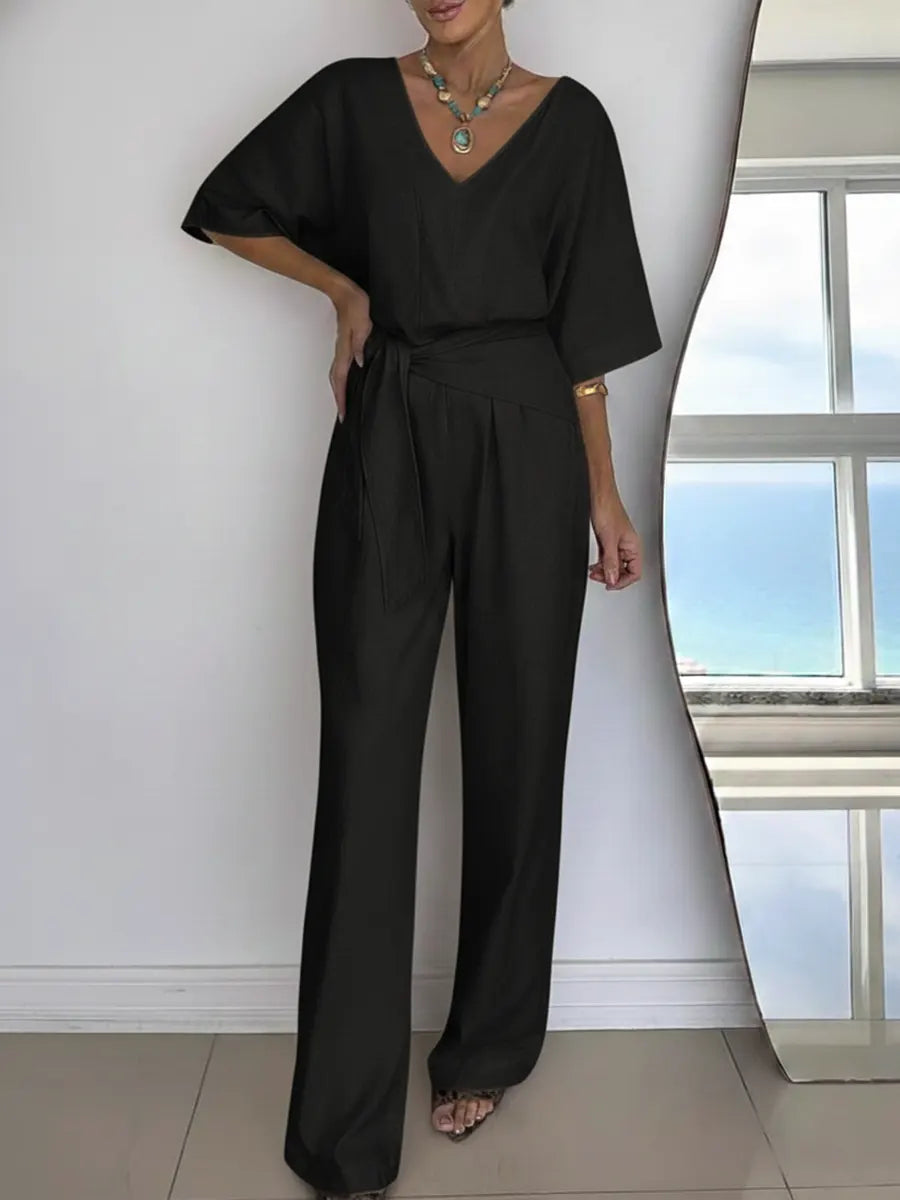 Women's Linen And Cotton Jumpsuit