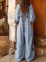 Women's Bohemian-print Casual Cotton Jumpsuit