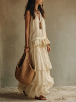 Women's Simple Ruffle Sleeveless Dress