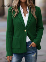 Women's Casual Metal Button Knit Cardigan Jacket