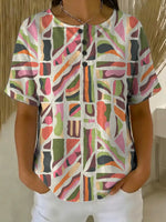 Women's Vintage Pattern Art Print Casual Cotton Shirt