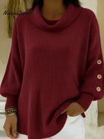 Women's Vintage Buttoned-sleeve Sweater