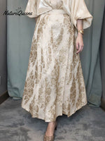 Women's High-waisted Loose-fitting Jacquard A-line Skirt