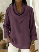 Retro Style Triangular Collar Cotton And Linen Top