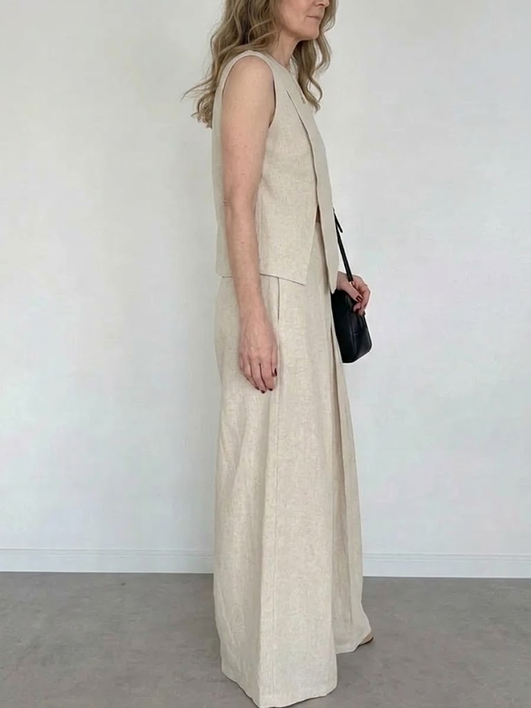 Women's Minimalist High-end Linen Two-piece Set