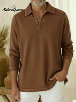 Unisex Casual Polo-neck Denim Sweatshirt