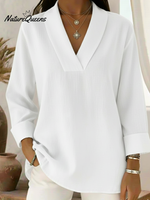 Vintage And Elegant Shawl Collar Linen Shirt