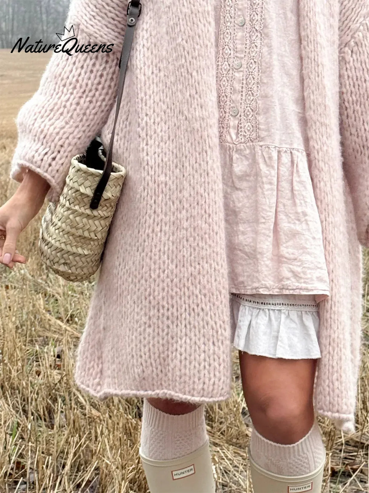 Casual And Cozy Solid-color Knitted Long Cardigan