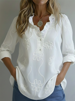Retro Romantic Ruffled Collar Floral Shirt