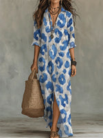 Women's Leopard Pattern-printed Casual Long Dress
