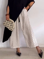 Stylish Casual Polka-dot Linen And Cotton Trousers