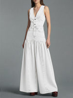 Casual Denim Wide-leg Jumpsuit