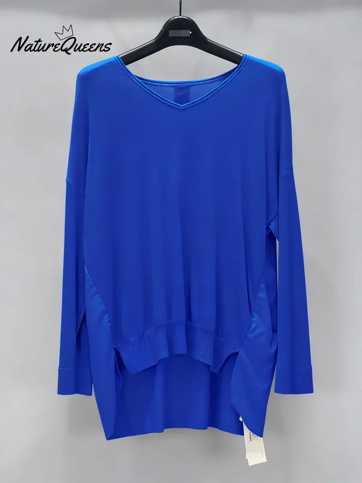 Women's Casual Patchwork Satin V-neck Sweater