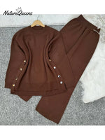 Women's Comfortable Pullover Sweater And Pants Two-piece Set