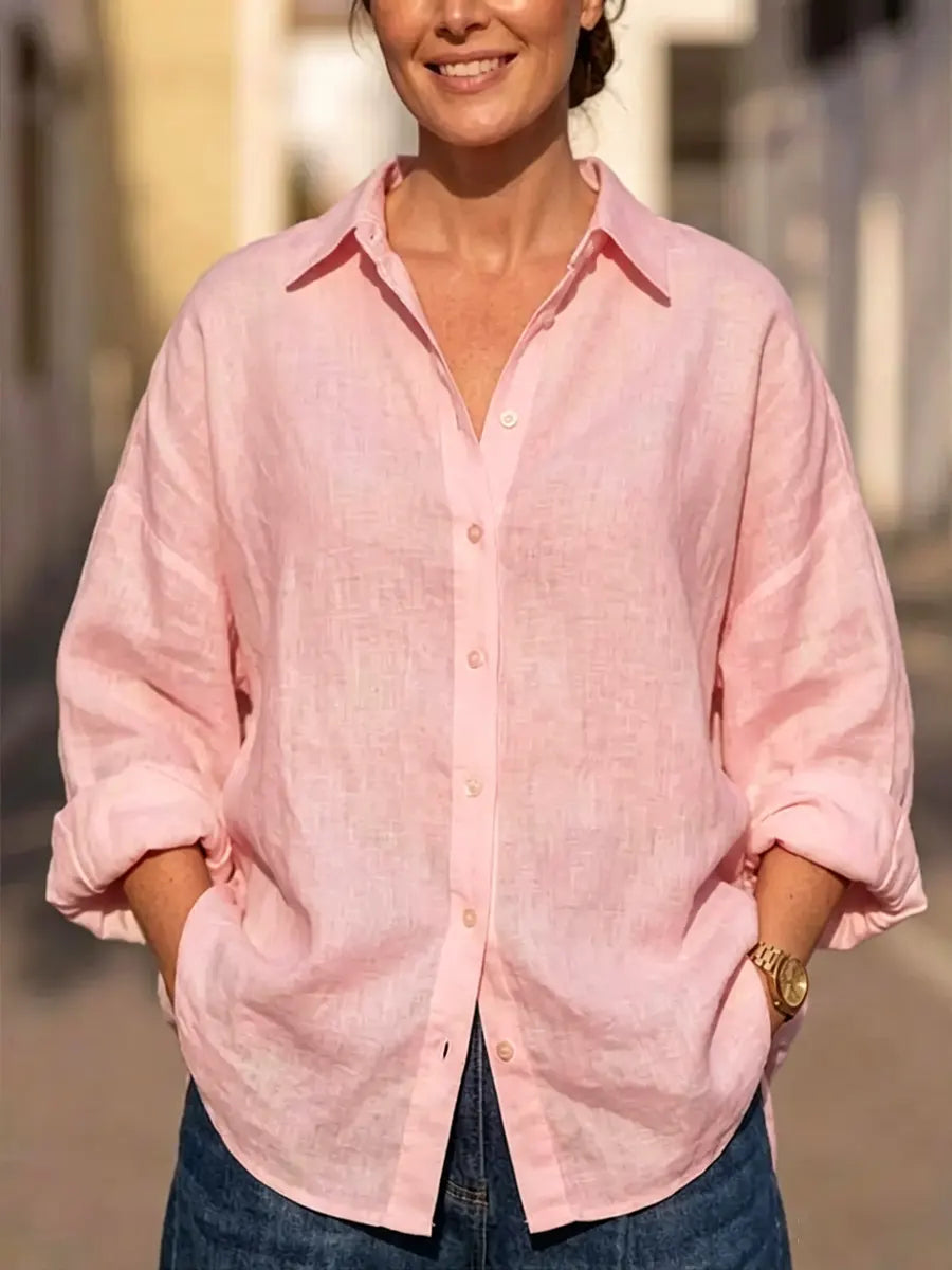 Women's Casual Design Simple Cotton-linen Shirt