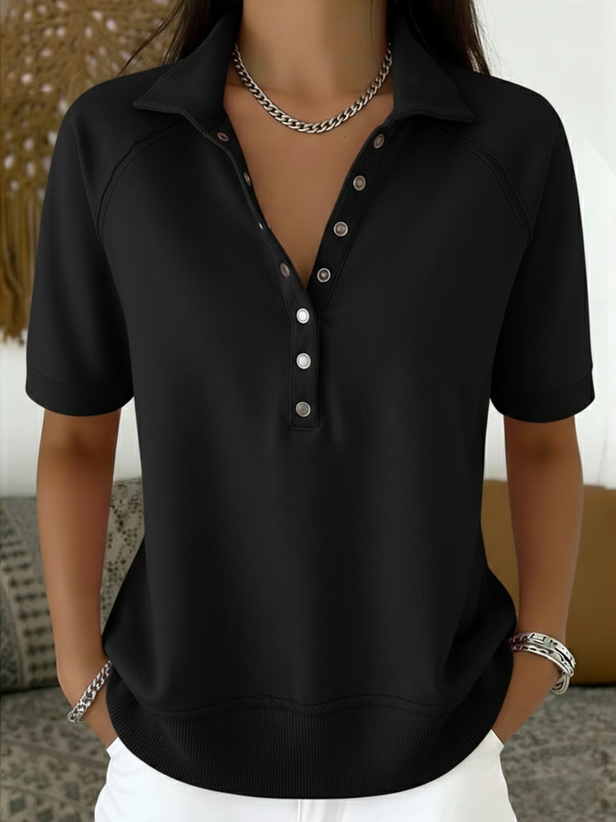 Casual And Cozy Short-sleeved Cotton Sweatshirt