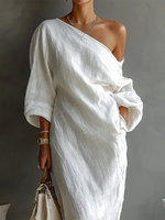 Elegant Irregular Off-the-shoulder Maxi Dress