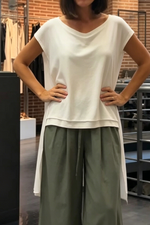 Artistically Cut Long Shirt With Irregular Hem