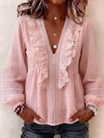 French-style Gentle V-neck Long-sleeve Top
