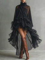 Stylish And Elegant Ruffled Chiffon Dress