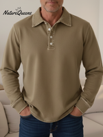 Casual Loose-fitting Polo Button-up Denim Sweatshirt