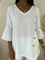 Cozy Button-down Linen Shirt Top