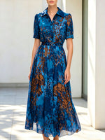 Women's Elegant Leopard Print Maxi Dress