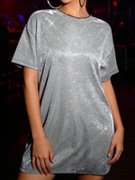 Women's Plus Size Sparkling Round Neck Dress