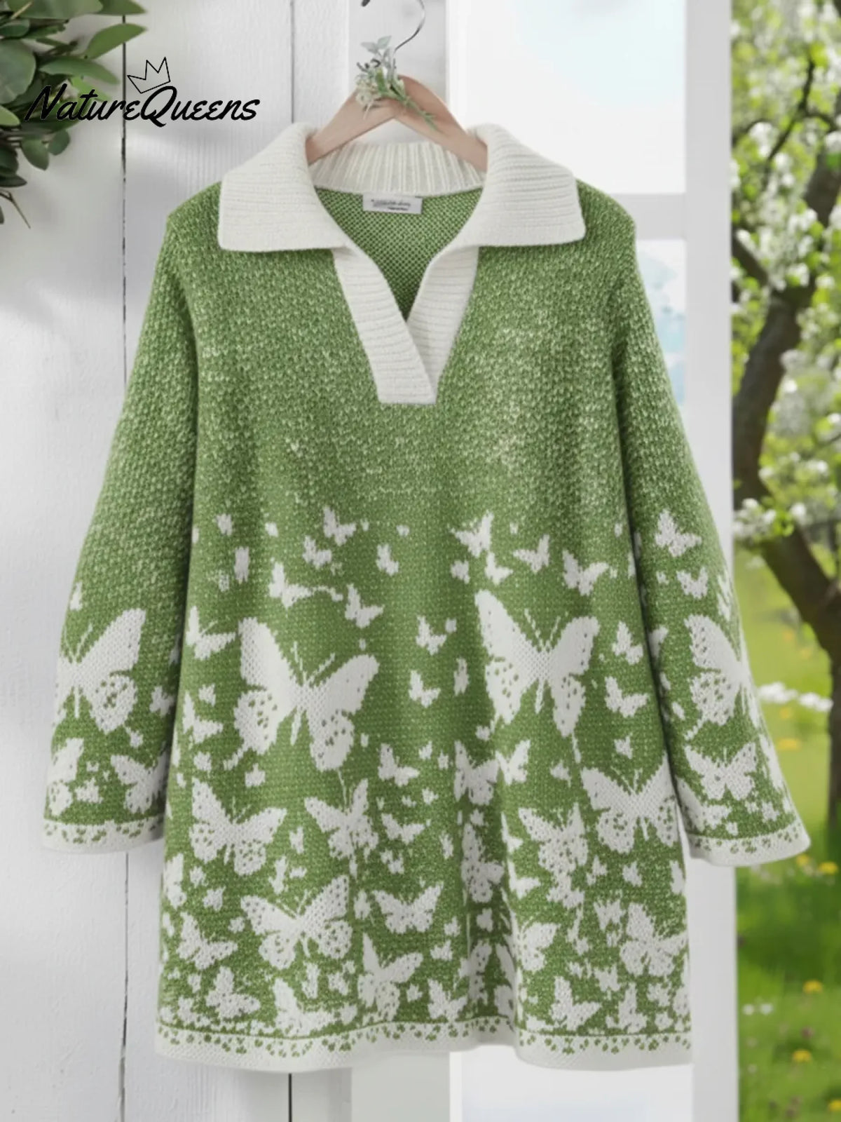 Butterfly Valley Art Print Polo Neck Pullover Sweater