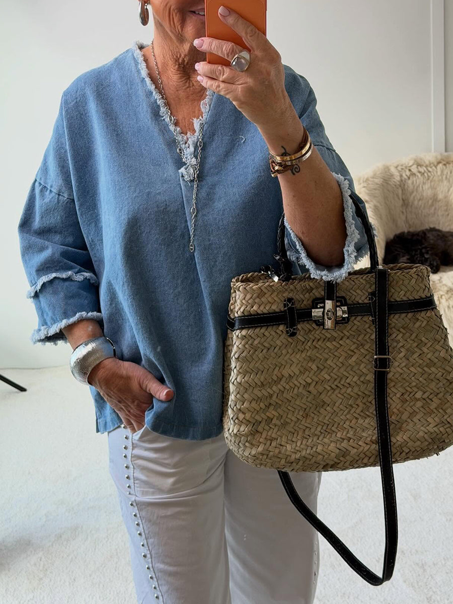 Casual Washed Vintage Denim Shirt