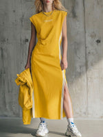 Women's Round Neck Sleeveless Loose-fitting Casual Cotton Dress