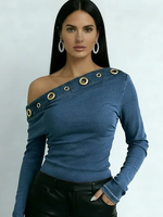 Casual And Sexy Off-the-shoulder Denim Top