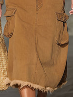 Cargo-style Raw-hem Skirt
