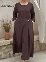 Elegant Two-piece Wrap-style Pleated Midi Dress