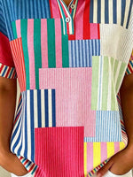 Women's Geometric Pattern Art Print Casual Cotton Shirt
