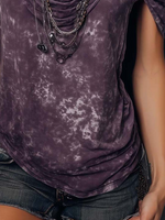 Sexy Boho Tie-dye Off-shoulder Cotton Shirt Top