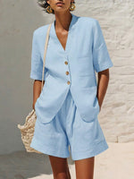 Minimalist & Elegant Loose-fit Cotton-linen Two-piece Set