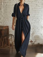 Casual Minimalist Elasticated Waist Dress