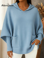 Retro And Elegant Loose-fitting Hooded Sweater