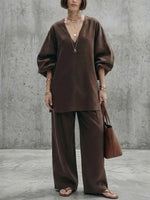 Women's Simple Oversized Cotton-linen Suit