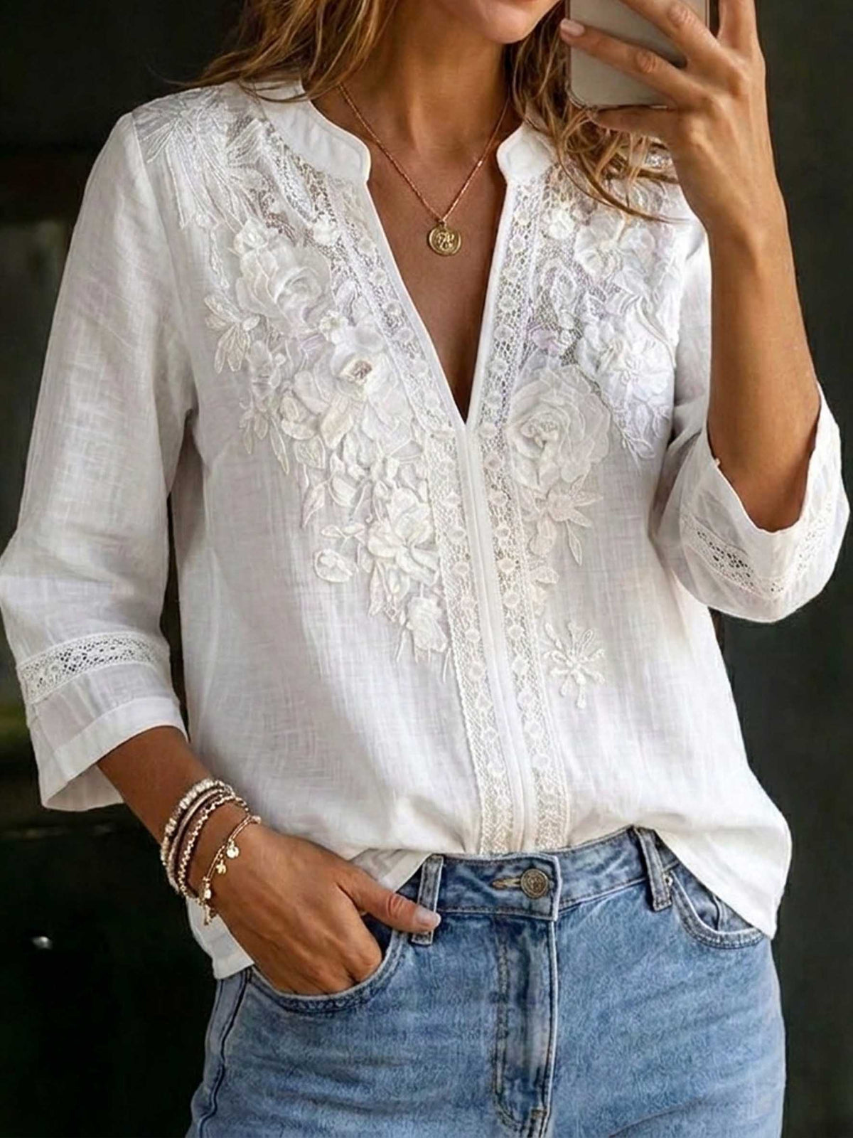 Women's Casual Cotton Linen Shirt