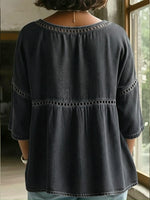 Casual Webbing Denim Top