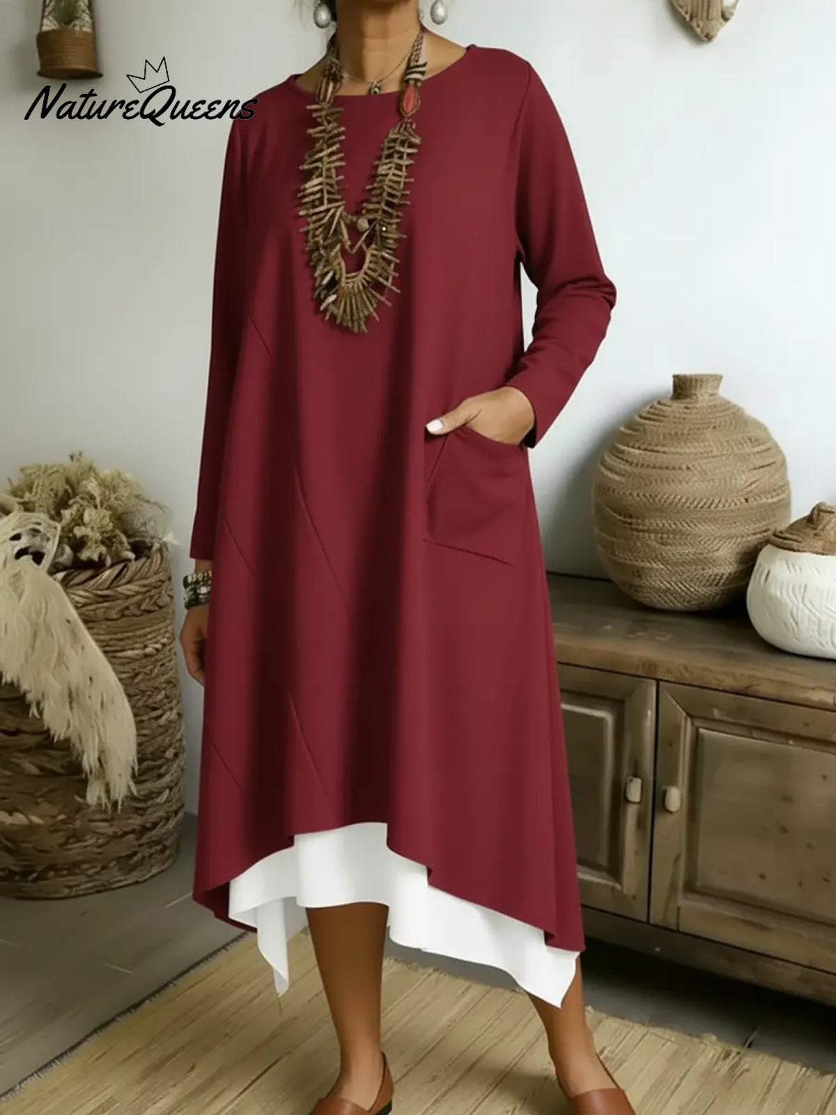 Women's Loose-fitting Casual Dress With Pockets