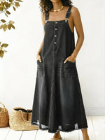 Women's Casual Sleeveless Cotton Denim Dress