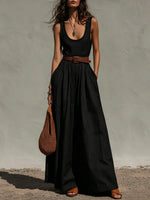 Women's Vacation Style Minimalist Sleeveless Maxi Dress