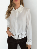 Women's Lace-embroidered Cutout Shirt