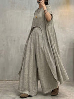 Women's Casual Irregular Design Cotton Linen Set